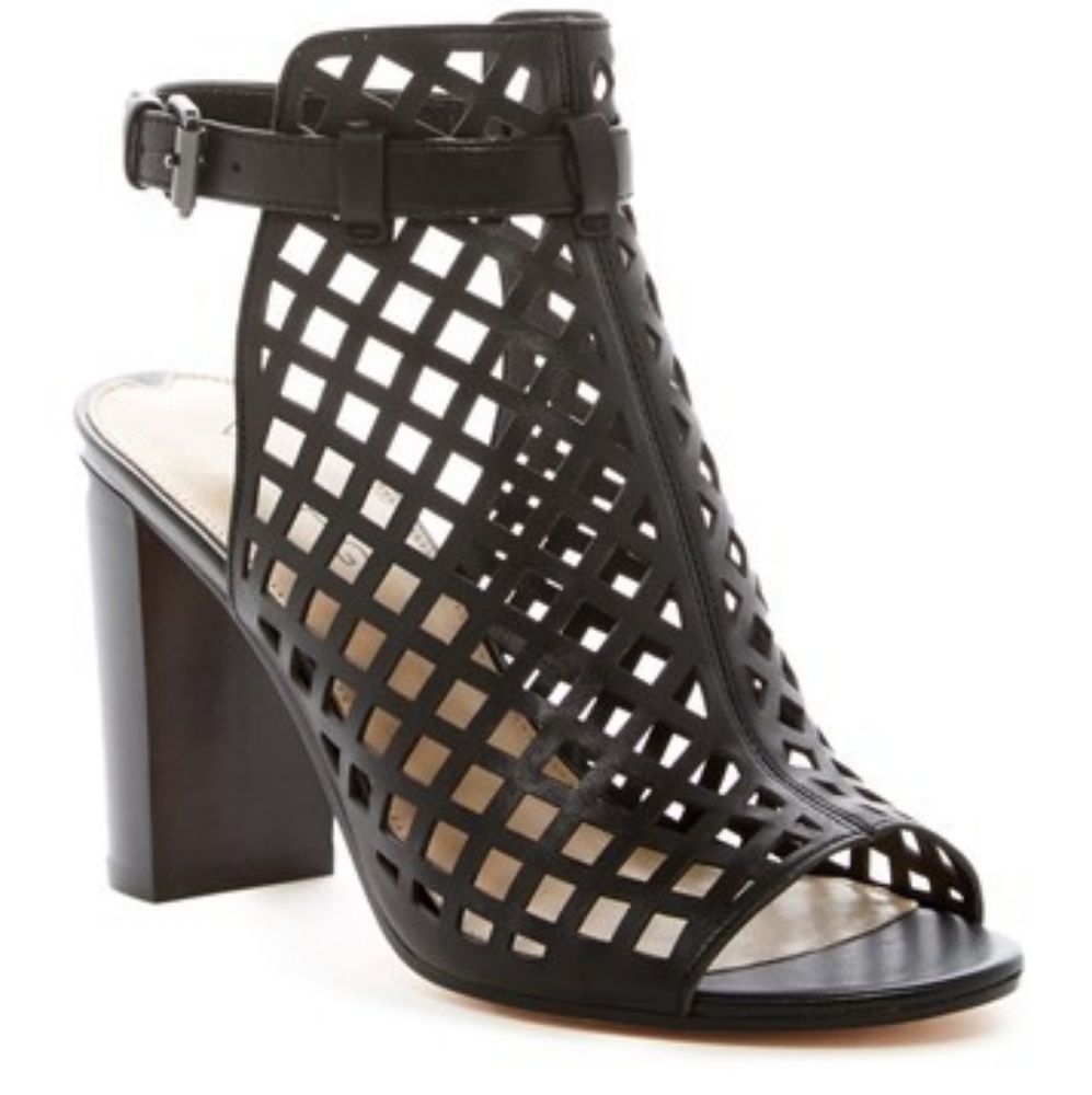 Via Spiga/ Taupe/ Leather/ Cutout/ Peep Toe Heels